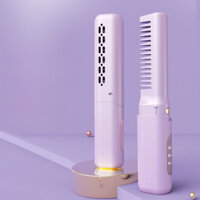 Lược Chải Tóc Điện Mini Không Dây Sạc Pin 3 Mức Nhiệt Gỡ Rối Thẳng Tóc Công Nghệ Ion Âm Bảo Vệ Tóc, Bảo Hành 12 Tháng