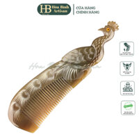 Lược Con công cao cấp - Hòa Bình Artisan - Sản Phẩm Xuất Mỹ & EU, lược chải tóc 100% sừng tự nhiên
