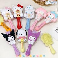Lược đệm khí CRAFT Sanrio, Lược chải tóc chống tĩnh điện ABS, Lược Massage hoạt hình Kuromi Hello Kitty dành cho nữ