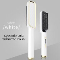 Lược điện chải thẳng tóc ion âm BOORUI ZF 888 - Model LCD cao cấp, tạo kiểu chuyên nghiệp máy uốn duỗi tóc, máy làm xoăn ép thẳng không sợ bỏng, không tổn thương da - Màu Trắng