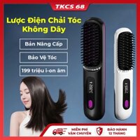 Lược điện chải tóc 3 chế độ không dây ion âm,  nhiệt lược tạo kiểu, làm phồng tóc duỗi thẳng, bảo vệ tóc bảo hành 1 năm
