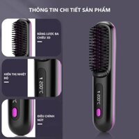 Lược Điện Không Dây Chăm Sóc Tóc Suôn Mượt Tạo Kiểu Dễ Dàng Mang Theo, Lược ION Âm Không Dây