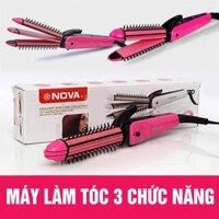 Lược điện nova 3 in 1 NHC-8890 - Máy làm xoăn, uốn, duỗi, dập xù tóc ( BH 6 tháng )