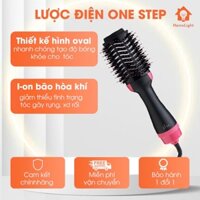 Lược điện OneStep - Lược uốn cúp kiêm máy sấy khí tạo phồng đa năng 3in1 - Lược chải tóc tròn xoay 360 độ,bảo hành 12 th
