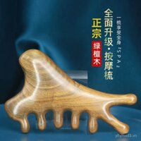 Lược gỗ đàn hương đa chức năng 4 trong 1, lược massage da đầu, công cụ trị liệu đầu, công cụ làm sạch kinh tuyến cho mặt và mắt