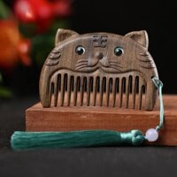 Lược Gỗ Đàn Hương Hoạ Tiết Hoạt Hình Chống Tĩnh Điện