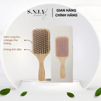 Lược gỗ massage Welaiya gỡ rối kích thích mọc tóc giảm gãy rụng