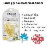 Lược Gội Đầu AMANI Dưỡng Sinh Mọc Tóc Sạch Gàu Botanical Amani Oil Damage Care Shampoo Brush [NỘI ĐỊA NHẬT BẢN]