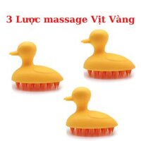 Lược gội đầu silicon massage da đầu cao cấp, luoc gọi dau gai siêu mềm và an toàn có thể dùng được cho bé MIANZ GROUP - 3 Lược Vịt Vàng