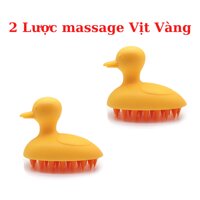 Lược gội đầu silicon massage da đầu cao cấp, luoc gọi dau gai siêu mềm và an toàn có thể dùng được cho bé MIANZ GROUP - 2 Lược Vịt Vàng