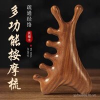 lược massage da đầu đa chức năng cho tóc rụng, trị liệu đầu, cạo, làm sạch kinh tuyến, lược gỗ đàn hương cho mặt và mắt