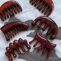 lược massage gỗ hồng sắc tám răng dày bán buôn lược massage gỗ sừng tê giác lược massage gỗ hồng sắc kiểu Trung Quốc lược massage đầu gỗ