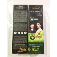 Lược nhuộm tóc phủ bạc Young - 2 màu: Đen tự nhiên & Nâu tự nhiên