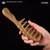 Lược răng thưa bằng gỗ thơm chuyên MÁT XA đa năng - Chăm sóc tóc xoăn, xù, rối (COH263)