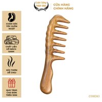 Lược Răng Thưa Gỗ Thơm Massage Đa Năng (Lược Sừng Thụy Ứng) Chải Tóc Xoăn - COH263