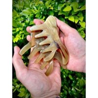Lược sừng đa năng, Lược sừng trâu massage ngón tay, mặt, đầu, ấn huyệt - sừng trâu thật