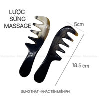 Lược Sừng Masage Có Cán Loại Tốt Dày Dặn Giúp Mát Xa Kích Thích Mọc Tóc Ngăn Rụng Tóc Mộc Tâm Hoa