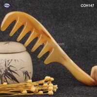Lược sừng răng thưa thần thánh (Size: XL - 20cm) Massa đầu giúp lưu thông máu - chải tóc xoăn, rối, xù - COH147- Hahanco