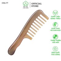 Lược sừng răng thưa VIP size 19cm Massage đầu Chải tóc xoăn dày HAHANCO [COL177]