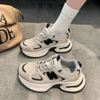 Lưới Bán Chạy Bố Giày Nữ Mùa Xuân 2024 Phong Cách Mới Phiên Bản Hàn Quốc Tất Cả Trận Đấu Hình Chữ N Giày Thể Thao Thường Ngày Đế Dày Chạy Bộ