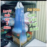 Lưới bắt cá 1 màn, đánh nổi, dài 90-100m, cao 60-80cm, nặng 400 gam