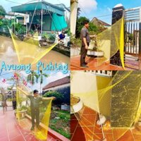 Lưới bắt cá vó kéo cá gồm 2 màu trắng vàng cạnh 2m6x2m6 mắt 2,5p