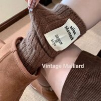 Lười Bầu Không Khí Bê Tất Nữ Vớ Thu Đông Tất Lông Cừu Ấm Cọc Tất Merader Màu Giữa Trên Tất Vớ