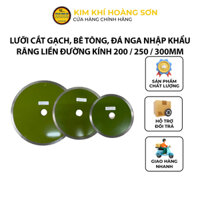 Lưỡi Cắt Gạch, Bê Tông, Đá Chuyên Dụng Nga Răng Liền Đường kính 200 / 250 / 300mm Lỗ Trục 32mm