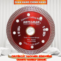 Lưỡi Cắt Gạch Men, Cắt Đá Ốp lát, Bê Tông Chính Hãng HOTSSMAN Phi 105mm/ Dùng Cho Máy Cắt Cầm Tay