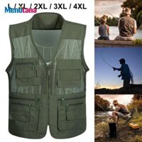 Lưới Câu Cá Áo Câu Cá Thoáng Khí Nhẹ Tiện Ích Áo Vest Không Tay Áo Khoác Cho Photogra Cắm Trại Đi Bộ Đường Dài Nam
