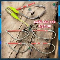 Lưỡi câu cá lóc thép trắng 2ly5 - 6p , lưỡi câu nhái thật siêu bén song nòng điện