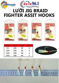 LƯỠI CÂU CÁ - LƯỠI JIG TÓM SẴN BRAID FIGHTER ASSIST HOOKS