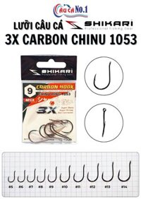 LƯỠI CÂU CÁ SHIKARI 3X CARBON HOOK CHINU 1053