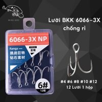 Lưỡi câu độ mồi giả mồi lure BKK Fangs 6066-3X lưỡi trắng chống rỉ hộp 12 cái độ cứng cao tải cá lớn câu được nước mặn
