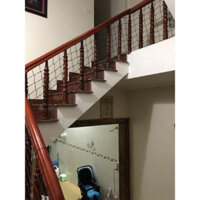 Lưới chắn cầu thang sợi nâu dù sịn(1 bộ:80cmx10m tặng dây buộc)