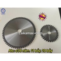 Lưỡi cưa dùng cho máy cưa bàn trượt đường kính lưỡi lớn là 20cm, đường kính lưỡi nhỏ là 11cm