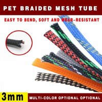 Lưới da rắn 3mm Ống lưới bện PET được mã hóa bện ba dây, Lưới có thể thu vào vỏ cáp, Lưới bọc cáp âm thanh, Dây bảo vệ & & --