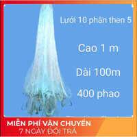 Lưới đánh cá 10 phân cước thái xanh lục cao 1m dài 100m