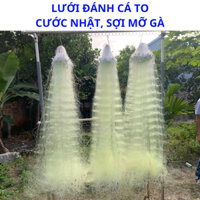 LƯỚI ĐÁNH CÁ 3 MÀN, đánh cá to ở ao hồ SỢI CƯỚC NHẬT, màu mỡ gà