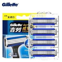 Lưỡi dao cạo Gillette Vector 3 dành cho nam Chăm sóc mặt 3 lớp Lưỡi dao cạo thay thế mỏng Nạp lại hộp mực cho tay cầm Vector 3