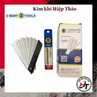 Lưỡi dao rọc giấy lớn 25mm hộp 10 lưỡi dao trổ to dọc cắt Cmart cao cấp A0043 LD-CM-DAI