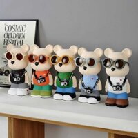 Lưới đỏ bạo lực gấu đi du lịch gấu bố trí heo heo phim hoạt hình sáng tạo nhà hiện đại phòng khách tủ T