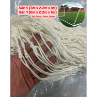 Lưới gôn bóng đá, lưới khung thành (sân 5, 7) Sợi xà tích - Sợi dù - 1 bộ gồm 2 lưới