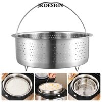 Lưới hấp JKDESIGN, Lắp nồi hấp Nồi hấp áp suất gạo Giỏ hấp thực phẩm, Tay cầm silicon bằng thép không gỉ đa chức năng Giỏ đựng nước chống bỏng Nhà bếp