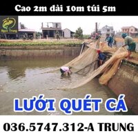 Lưới Kéo Cá,Vét Cá, Tôm ,Tép cao 2m dài 10m Sản Xuất Tại Xưởng A TRUNG có video chi tiết vip 679jasdja