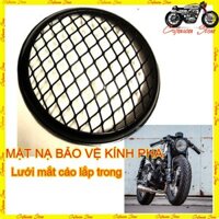 Lưới mắt cáo lắp trong cho đèn pha xe máy 6,5icnh bằng sắt sơn tĩnh điện màu đen có đường kính 13cm