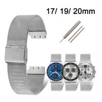 Lưới Milanese Dây đeo đồng hồ bằng thép không gỉ cho dây đeo đồng hồ Swatch 17mm 19mm 20mm Dây đeo đồng hồ bằng kim loại Dệt Dây đeo cổ tay cho nữ Vòng tay nam cổ điển thông thường