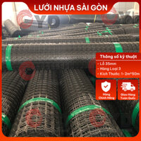 Lưới Nhựa Dẻo Nguyên Sinh Loại 3 Lỗ 35mm (cao 1-2mét x dài 50mét) lưới rào vườn - chăn nuôi gà vịt