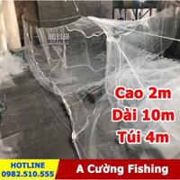 Lưới Quét cá - Lưới kéo cá - Lưới vét cá cao 2m dài 10m túi 4m giá rẻ