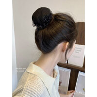 Lưới tóc đen tối giản cho phụ nữ, dụng cụ tạo búi tóc, dụng cụ buộc tóc, vòng tóc có độ đàn hồi cao, phụ kiện tóc